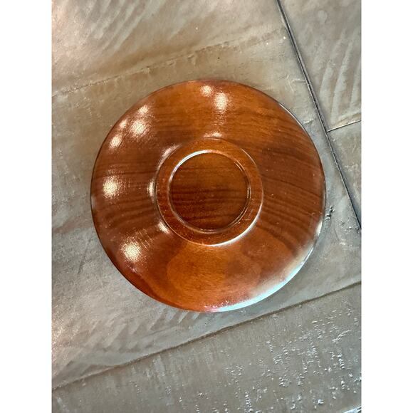 Vintage Japanese Handmade Wooden Lacquer Chataku Tea Cup Trays Coasters Set 15 - Picture 9 of 11